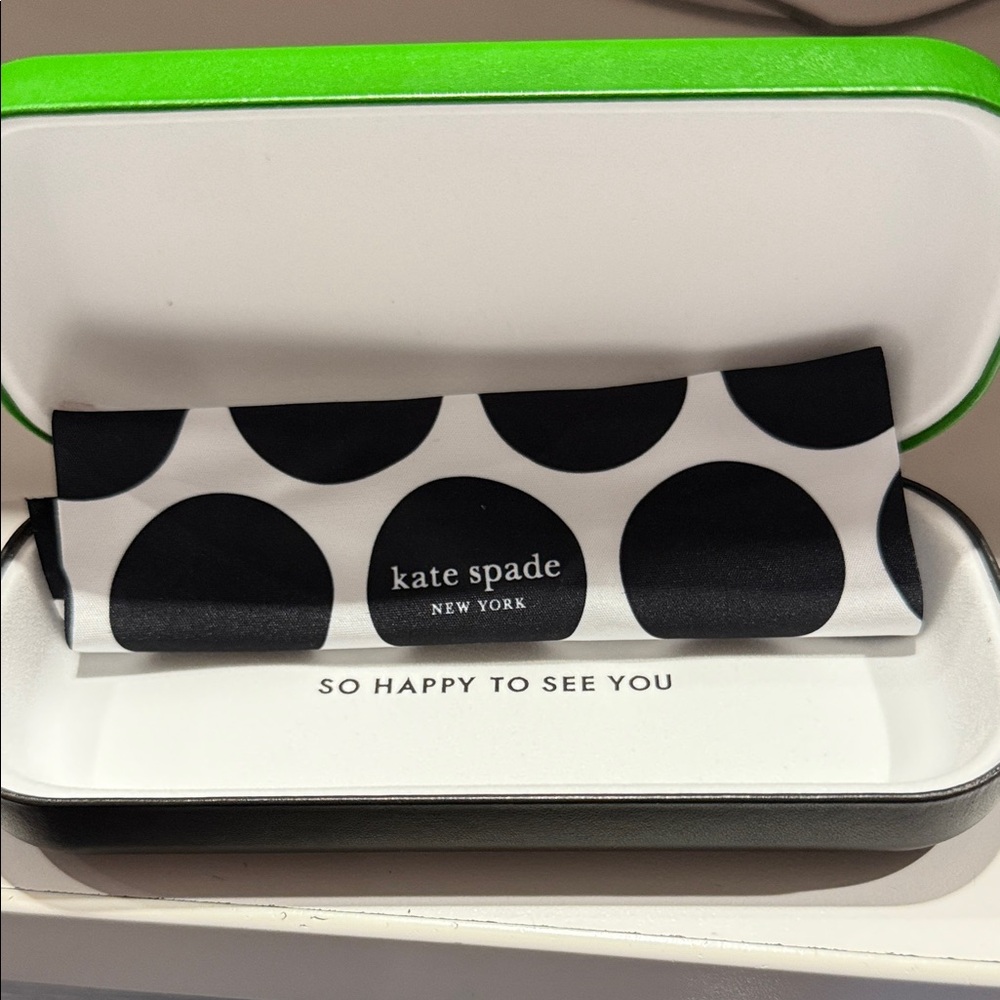 Kate Spade Green and Gray hard glasses case